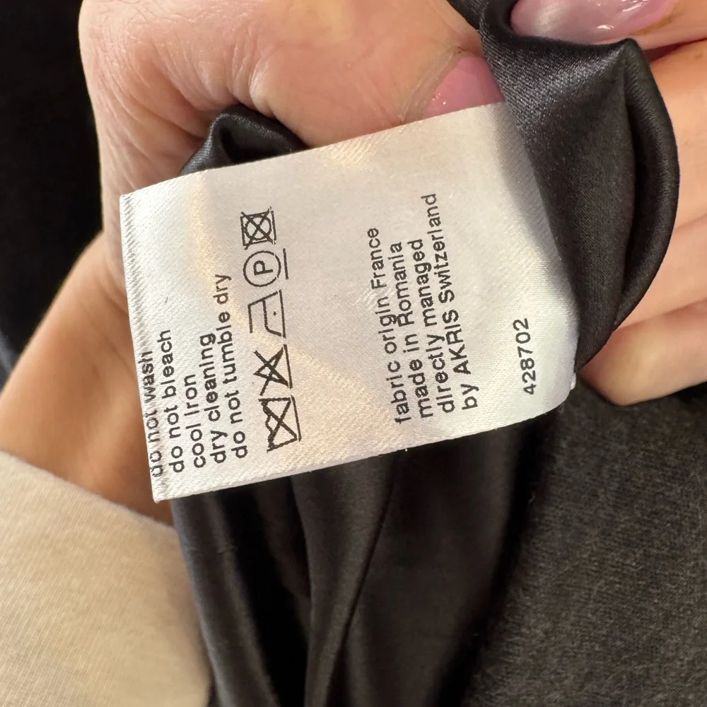 Akris‎ Punto Wool Silk Mock Neck Gray Dress Estimated Size Small